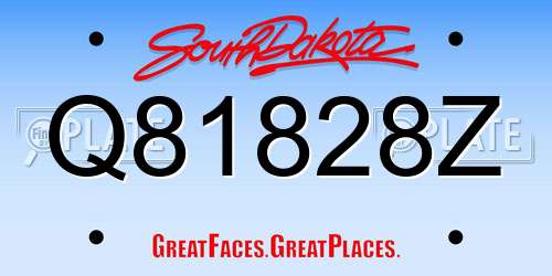 Q81828Z South Dakota License Plate