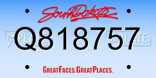 Q818757 South Dakota License Plate
