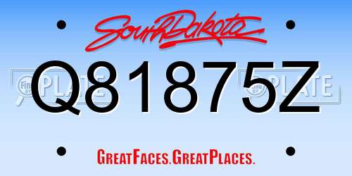 Q81875Z South Dakota License Plate