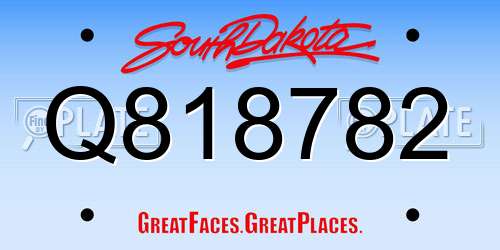 Q818782 South Dakota License Plate