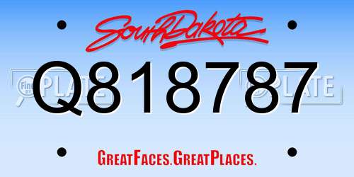 Q818787 South Dakota License Plate