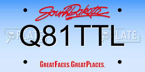 Q81TTL South Dakota License Plate