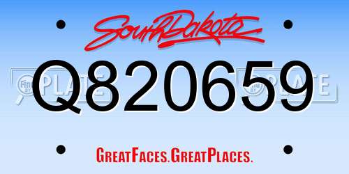 Q820659 South Dakota License Plate