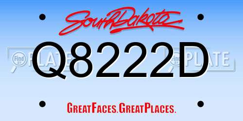 Q8222D South Dakota License Plate
