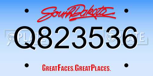 Q823536 South Dakota License Plate