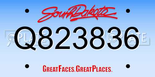 Q823836 South Dakota License Plate