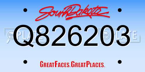 Q826203 South Dakota License Plate