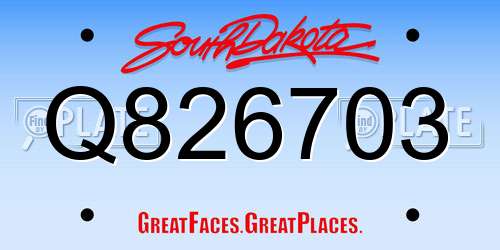 Q826703 South Dakota License Plate