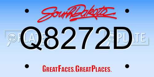 Q8272D South Dakota License Plate