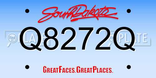 Q8272Q South Dakota License Plate