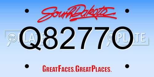 Q8277O South Dakota License Plate