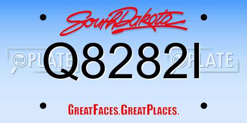 Q8282I South Dakota License Plate