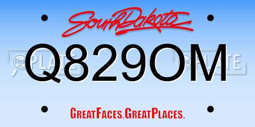 Q829OM South Dakota License Plate