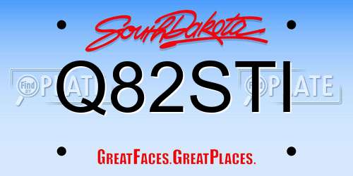 Q82STI South Dakota License Plate