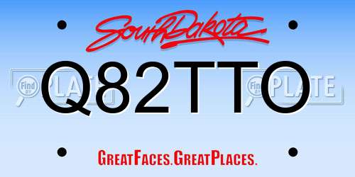Q82TTO South Dakota License Plate