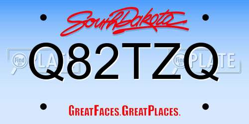 Q82TZQ South Dakota License Plate