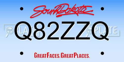 Q82ZZQ South Dakota License Plate