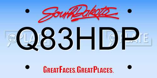 Q83HDP South Dakota License Plate