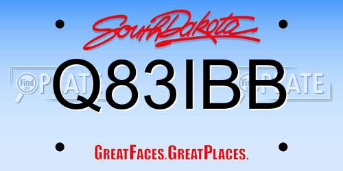 Q83IBB South Dakota License Plate