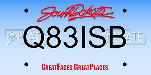 Q83ISB South Dakota License Plate
