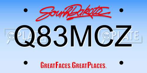 Q83MCZ South Dakota License Plate