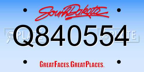 Q840554 South Dakota License Plate