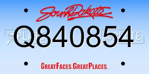 Q840854 South Dakota License Plate