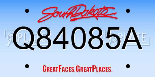 Q84085A South Dakota License Plate