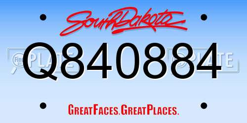 Q840884 South Dakota License Plate