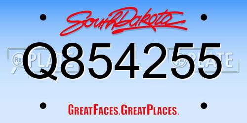 Q854255 South Dakota License Plate
