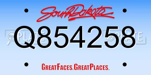 Q854258 South Dakota License Plate