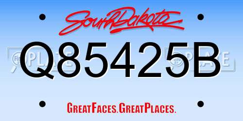 Q85425B South Dakota License Plate