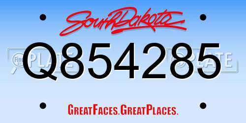 Q854285 South Dakota License Plate