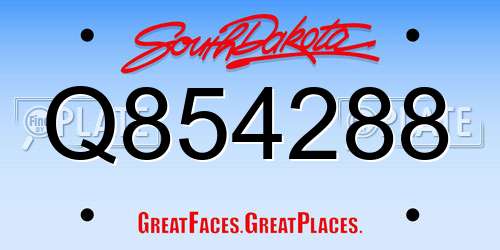 Q854288 South Dakota License Plate