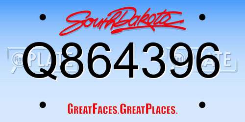 Q864396 South Dakota License Plate