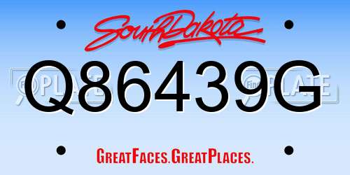 Q86439G South Dakota License Plate