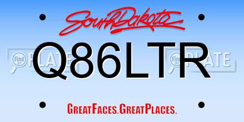 Q86LTR South Dakota License Plate