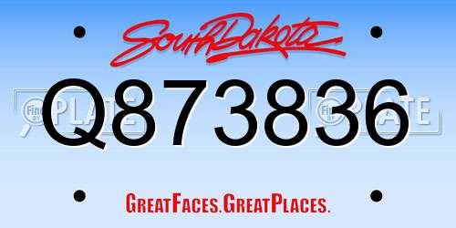 Q873836 South Dakota License Plate