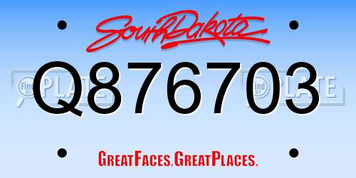 Q876703 South Dakota License Plate