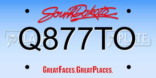 Q877TO South Dakota License Plate