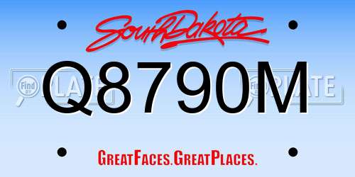 Q8790M South Dakota License Plate