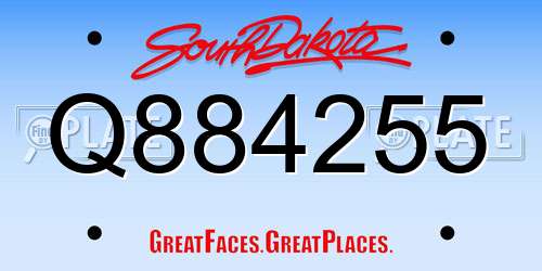 Q884255 South Dakota License Plate