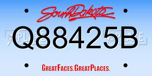 Q88425B South Dakota License Plate