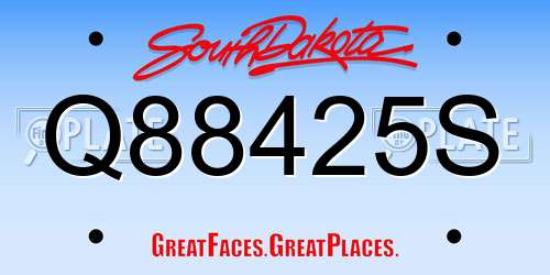 Q88425S South Dakota License Plate