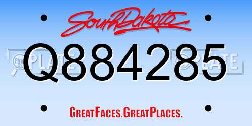 Q884285 South Dakota License Plate