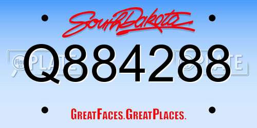 Q884288 South Dakota License Plate