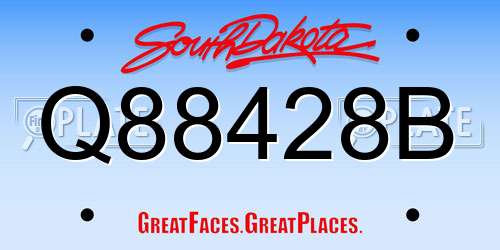 Q88428B South Dakota License Plate