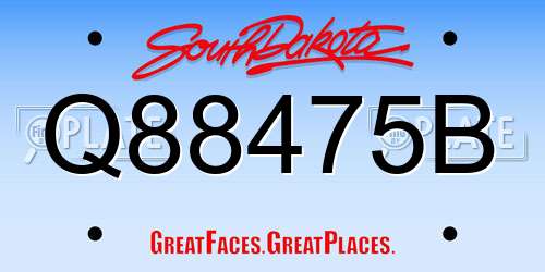 Q88475B South Dakota License Plate