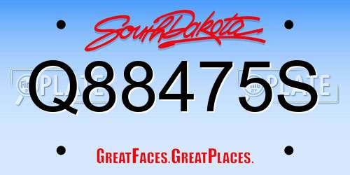Q88475S South Dakota License Plate