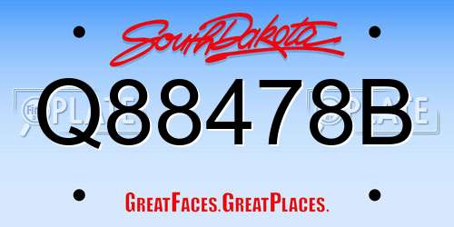 Q88478B South Dakota License Plate